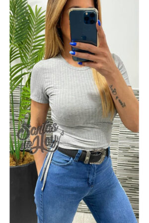 Remera morley elastizado - frunce costado +colores