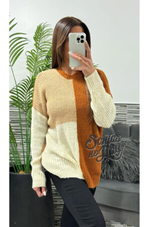 Sweater chenille combinado