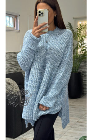 Sweater largo oversize, lana de oveja , super calentito