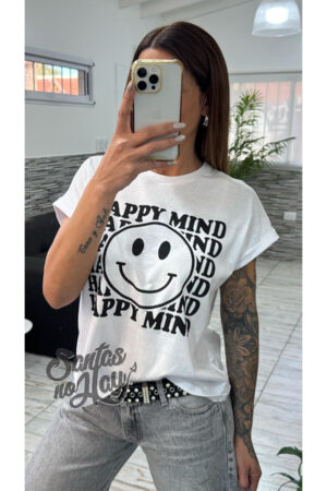 Remera algodon manga rebatible happy +colores